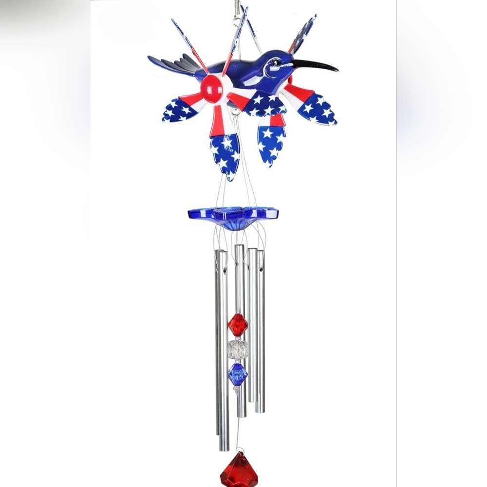 Patriotic Hummingbird Wind Chime - Picture 2 of 13